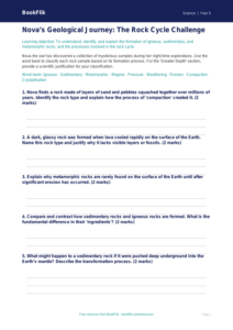 Free Rocks Activity Sheet | Year 5 Greater Depth | BookFlik