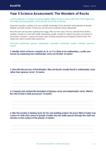 Free Rocks Assessment | Year 5 Greater Depth | BookFlik