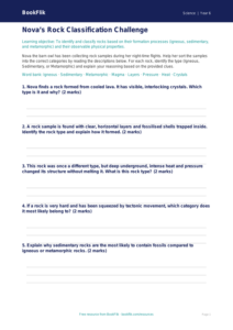 Free Rocks Activity Sheet | Year 6 Core | BookFlik