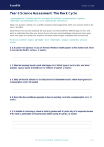 Free Rocks Assessment | Year 6 Core | BookFlik