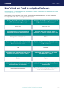 Free Rocks Flashcards | Year 6 Science Resources | BookFlik