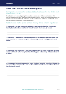 Free Sound Activity Sheet | Year 5 Greater Depth | BookFlik