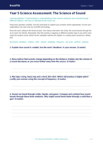 Free Sound Assessment | Year 5 Greater Depth | BookFlik