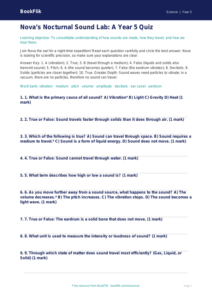 Free Sound Quiz | Year 5 Greater Depth | BookFlik