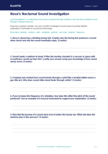 Free Sound Worksheet | Year 5 Greater Depth | BookFlik