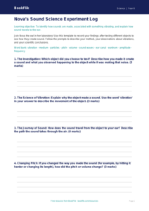 Free Sound Template | Year 6 Core | BookFlik