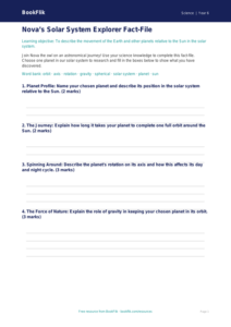 Free Space Worksheet for Year 6 | Science Lesson Plan | BookFlik