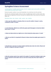 Free Spring Science Assessment | Year 1 Core | BookFlik