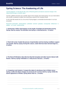 Free Spring Science Writing Frame | Year 5 Greater Depth | BookFlik