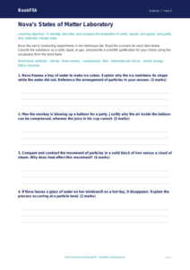 Free States Of Matter Activity Sheet | Year 5 Greater Depth | BookFlik