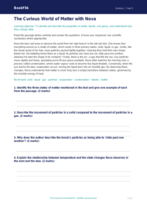 Free States Of Matter Comprehension | Year 5 Greater Depth | BookFlik