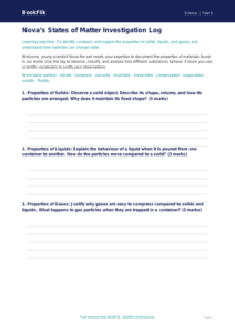 Free States Of Matter Template | Year 5 Greater Depth | BookFlik