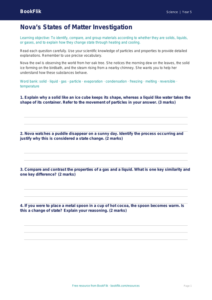 Free States Of Matter Worksheet | Year 5 Greater Depth | BookFlik