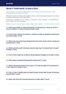 Free Teeth Quiz | Year 5 Greater Depth | BookFlik