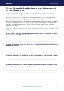 Free Water Cycle Assessment | Year 5 Greater Depth | BookFlik