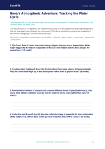 Free Water Cycle Template | Year 5 Greater Depth | BookFlik