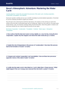 Free Water Cycle Worksheet | Year 5 Greater Depth | BookFlik