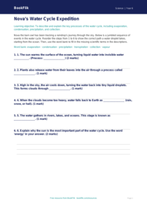 Free Water Cycle Activity Sheet | Year 6 Core | BookFlik