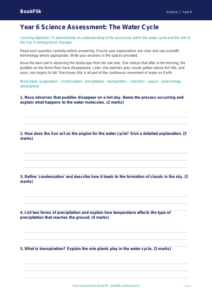 Free Water Cycle Assessment | Year 6 Core | BookFlik