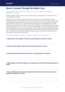 Free Water Cycle Comprehension | Year 6 Core | BookFlik