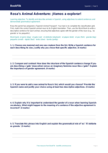 Free Animals Activity Sheet | Year 5 Greater Depth | BookFlik