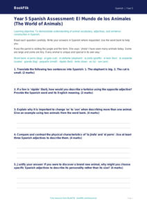 Free Animals Assessment | Year 5 Greater Depth | BookFlik