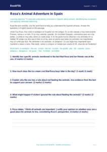 Free Animals Comprehension | Year 5 Greater Depth | BookFlik