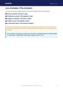 Free Animals Poster | Year 5 Greater Depth | BookFlik