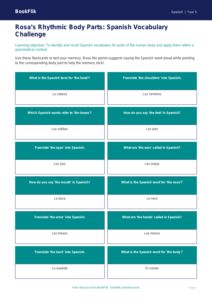 Free Body Parts Flashcards | Year 5 Greater Depth | BookFlik