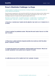 Free Clothes Activity Sheet | Year 5 Greater Depth | BookFlik