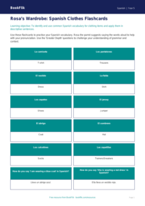 Free Clothes Flashcards | Year 5 Greater Depth | BookFlik