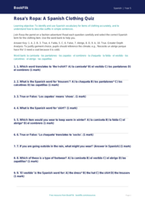 Free Clothes Quiz | Year 5 Greater Depth | BookFlik