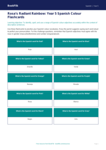 Free Colours Flashcards | Year 5 Greater Depth | BookFlik