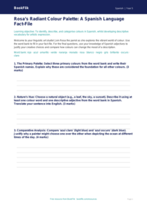 Free Colours Template | Year 5 Greater Depth | BookFlik