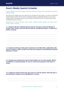 Free Days Of The Week Activity Sheet | Year 5 Greater Depth | BookFlik