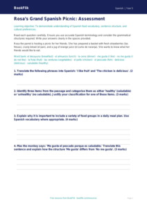 Free Food Assessment | Year 5 Greater Depth | BookFlik