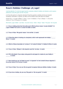 Free Hobbies Quiz | Year 5 Greater Depth | BookFlik