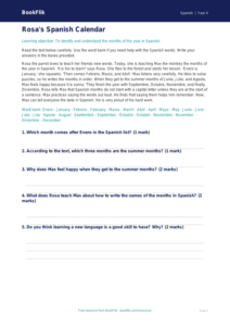 Free Months Of The Year Comprehension | Year 4 Supported | BookFlik
