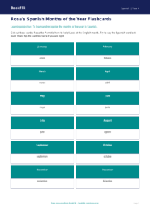 Free Months Of The Year Flashcards | Year 4 Supported | BookFlik