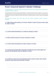 Free Months Of The Year Activity Sheet | Year 5 Greater Depth | BookFlik