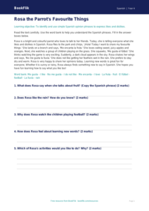 Free Opinion Phrases Comprehension | Year 4 Supported | BookFlik