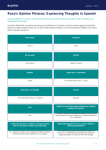 Free Opinion Phrases Flashcards | Year 5 Greater Depth | BookFlik