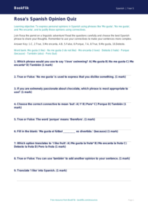 Free Opinion Phrases Quiz | Year 5 Greater Depth | BookFlik