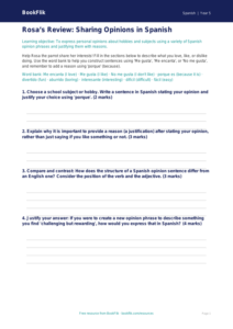 Free Opinion Phrases Template | Year 5 Greater Depth | BookFlik