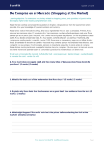 Free Shopping Comprehension | Year 5 Greater Depth | BookFlik