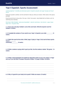 Free Sports Assessment | Year 4 Supported | BookFlik