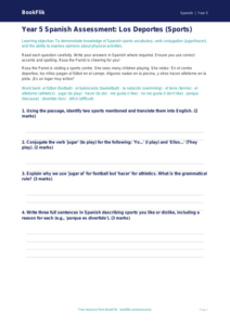 Free Sports Assessment | Year 5 Greater Depth | BookFlik