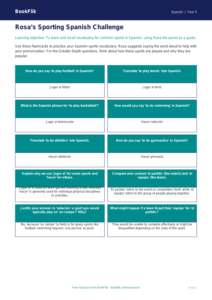 Free Sports Flashcards | Year 5 Greater Depth | BookFlik