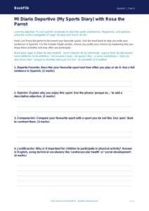 Free Sports Template | Year 5 Greater Depth | BookFlik