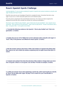 Free Sports Worksheet | Year 5 Greater Depth | BookFlik
